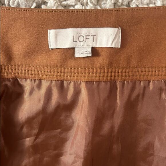 Loft Women´s Brown A-line Bohemian Preppy Western Button Wrap Skirt size 6 - Picture 5 of 11